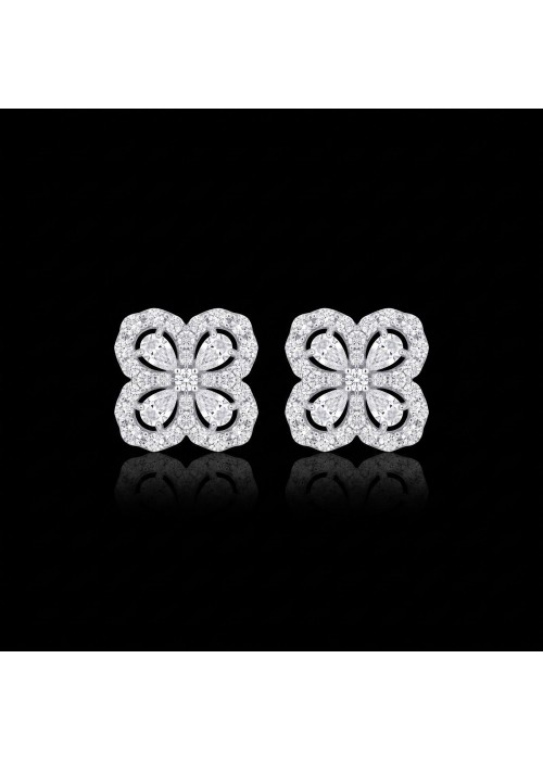 0.57CT  對裝花形培育鑽耳環 - 0.57CT Flower-Sharp LAB-GROWN DIAMOND EARRINGS (PAIR)