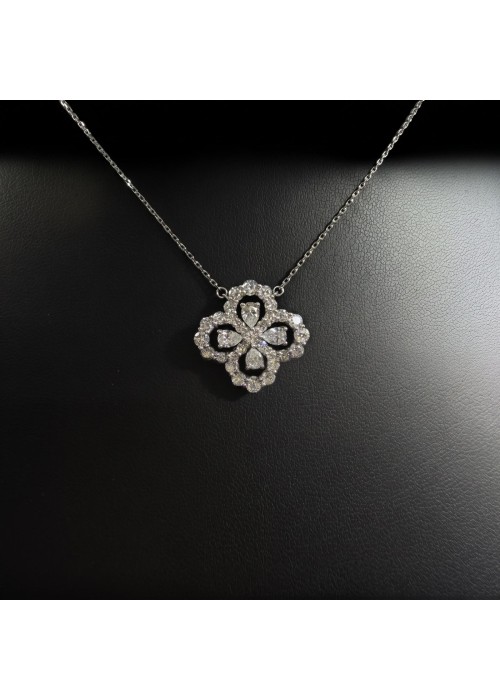 1.049CT 足鉑金 花形圍石培育鑽頸鏈 - 1.049CT PT950 FLOWER-SHAPE LAB-GROWN DIAMOND NECKLACE