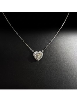 1.0CT 足鉑金 心形圍石培育鑽頸鏈 - 1.0CT PT950 HEART-CUT LAB-GROWN DIAMOND NECKLACE