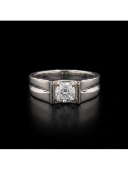 1.00CT 足鉑金 男裝圓形培育鑽戒 - 1.00CT PT950 ROUND-CUT LAB-GROWN DIAMOND RING
