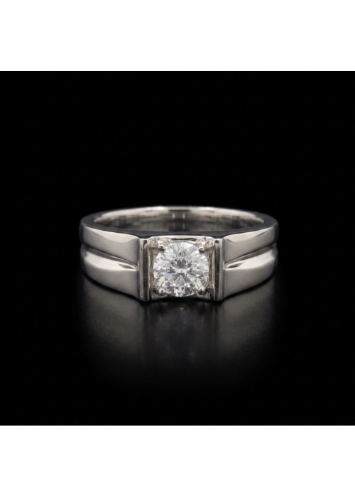1.00CT 足鉑金 男裝圓形培育鑽戒 - 1.00CT PT950 ROUND-CUT LAB-GROWN DIAMOND RING