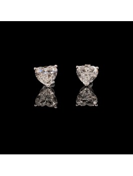 2.16CT 18K白金 對裝心形培育鑽耳環 - 2.16CT 18K White Gold  Heart-Cut LAB-GROWN DIAMOND Earrings  (Pair)